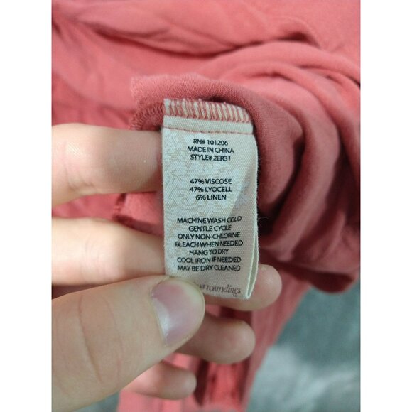 Soft Surroundings Shirt Top  Womens XL Pink Button Up Roll Tab Beachy Coastal - Picture 6 of 7